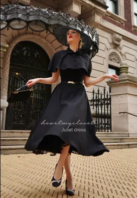 Juliet dress and cape- 40s 50s swing dress with matching cape