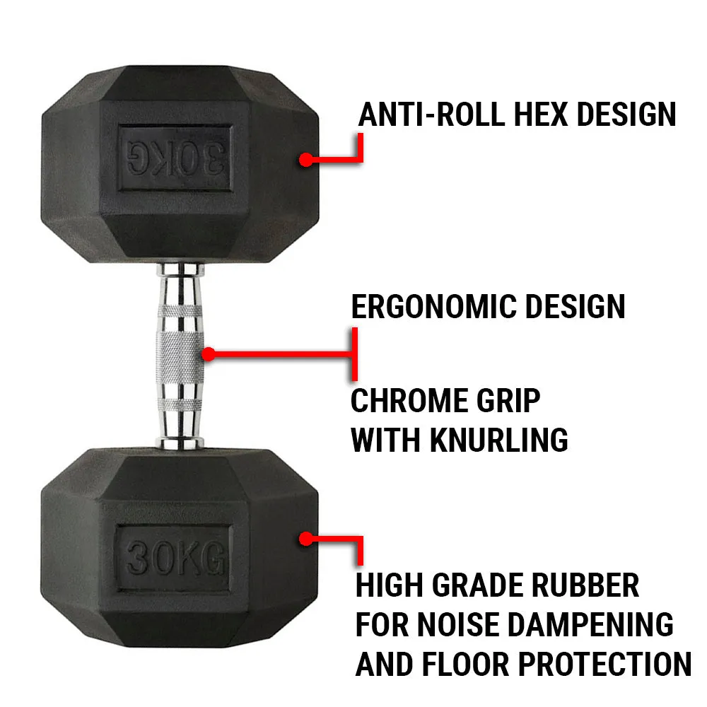 10KG PAIR HEAVY WEIGHT HEXAGONAL HEX DUMBELL SET WITH METAL HANDLES