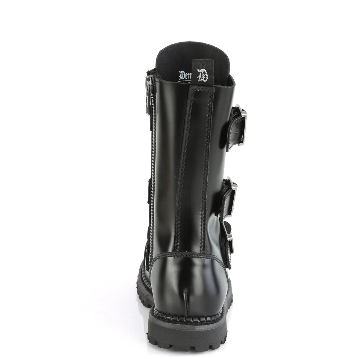 12 Eyelet RIOT-12BK Black Leather