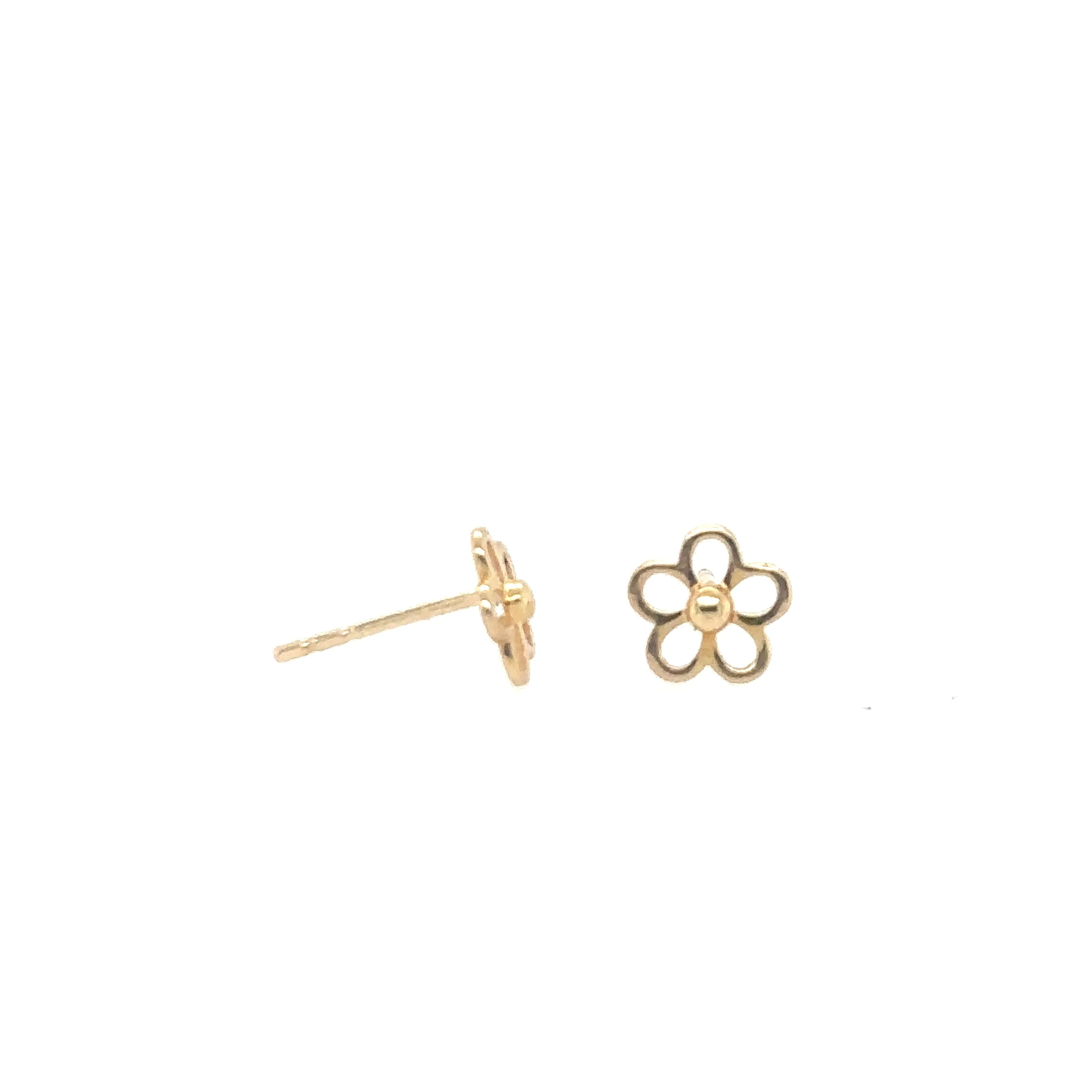 14 Karat Gold Open Flower Studs