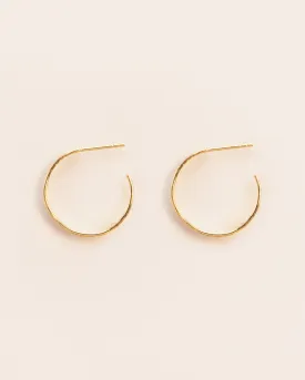 18K Simple Gold Hoops