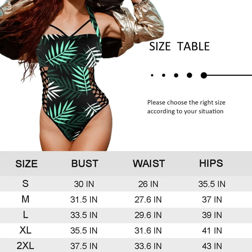 26  Colors Custom Big Face Multiple Color Women's Lace Up Back Swimwear One Piece Swimsuit Personalized One Piece Bathing Suits