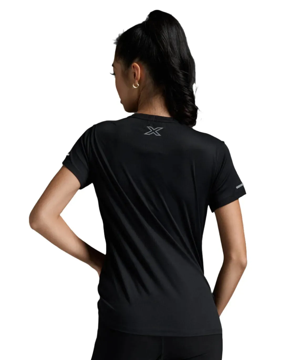 2XU Aero Tee Women's T-Shirts (Black/Silver Reflective)