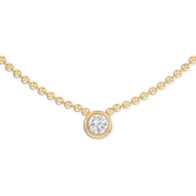 3MM Crystal Gold Ball Chain Necklace