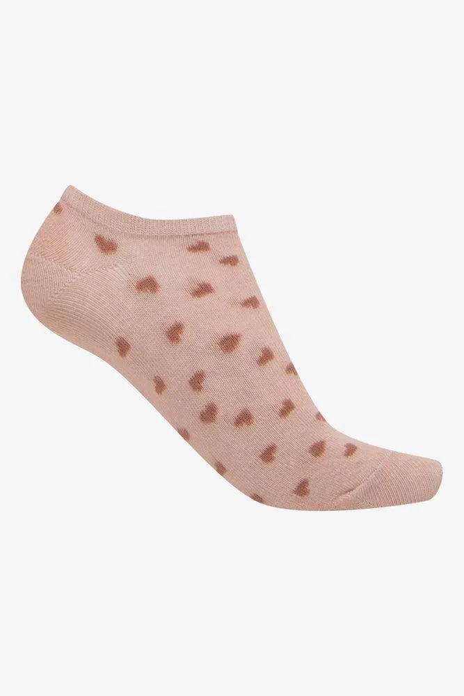 5 Pack Heart Low Cut Socks Light Pink