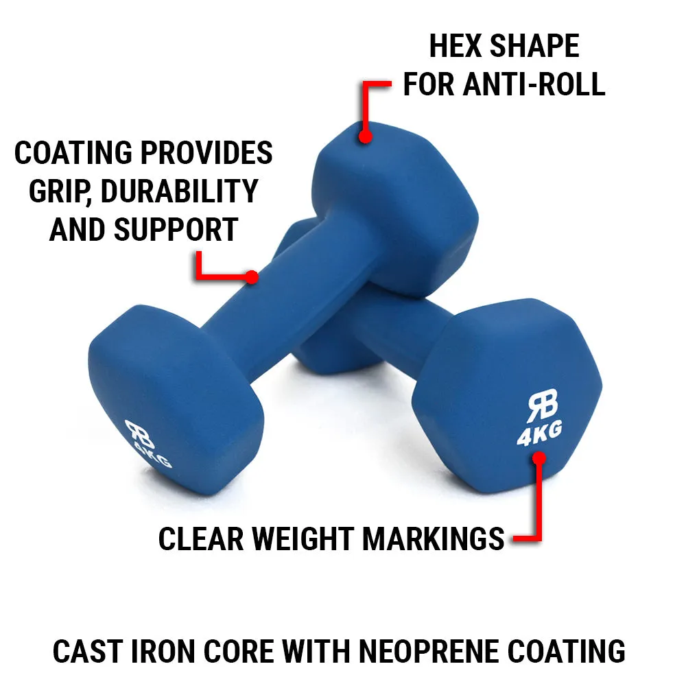 6KG PAIR NEOPRENE HEX DUMBELL SET