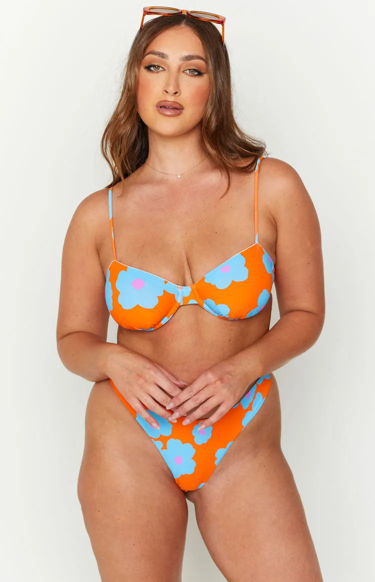 9.0 Swim Luella Orange Floral Bikini Bottoms