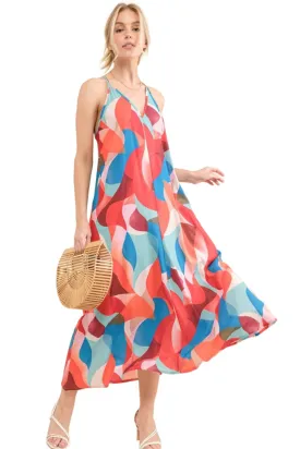 And the Why Printed Crisscross Back Cami Dress