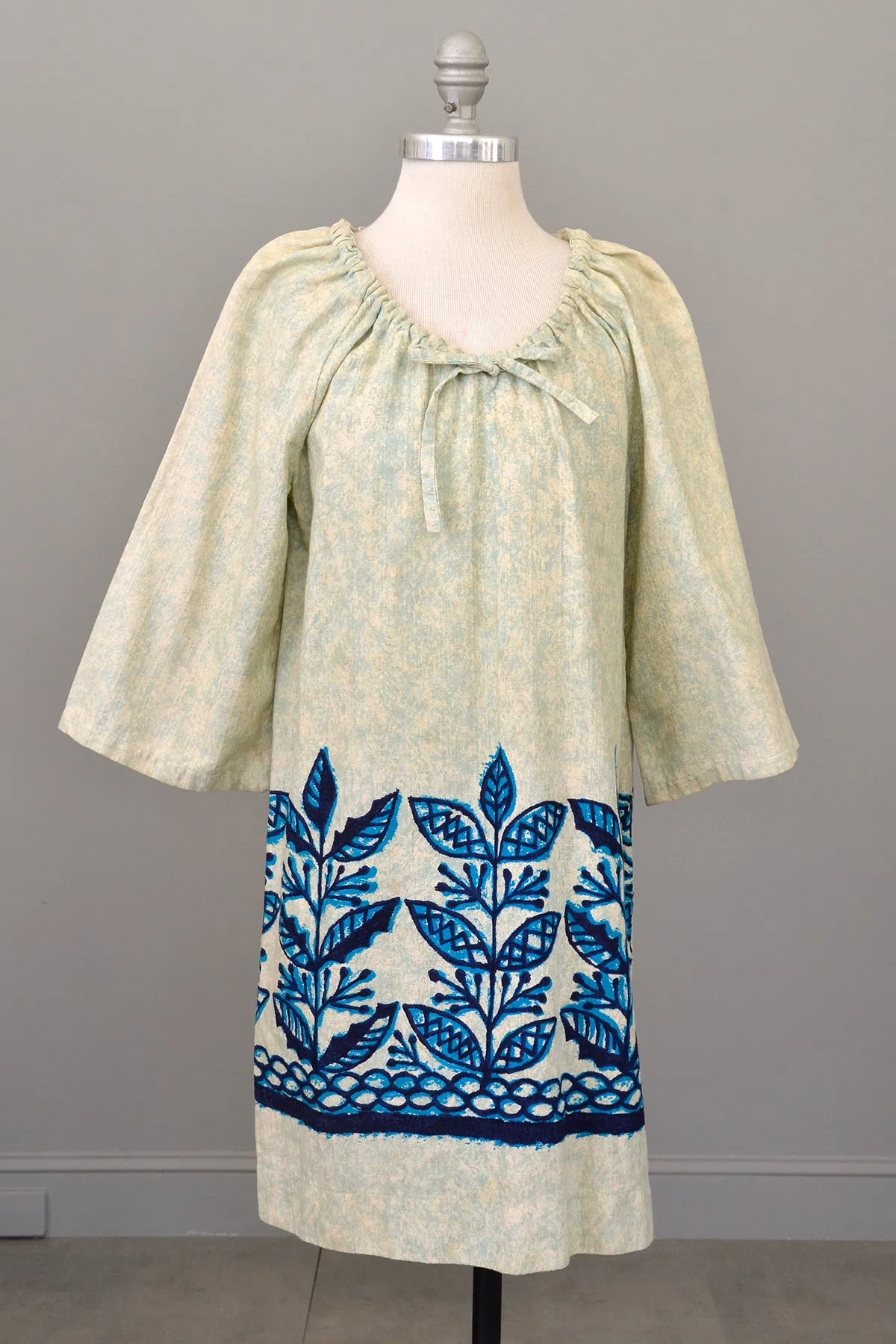 Aqua Blue Tiki Print Beach Dress Tunic by Kauai Casuals