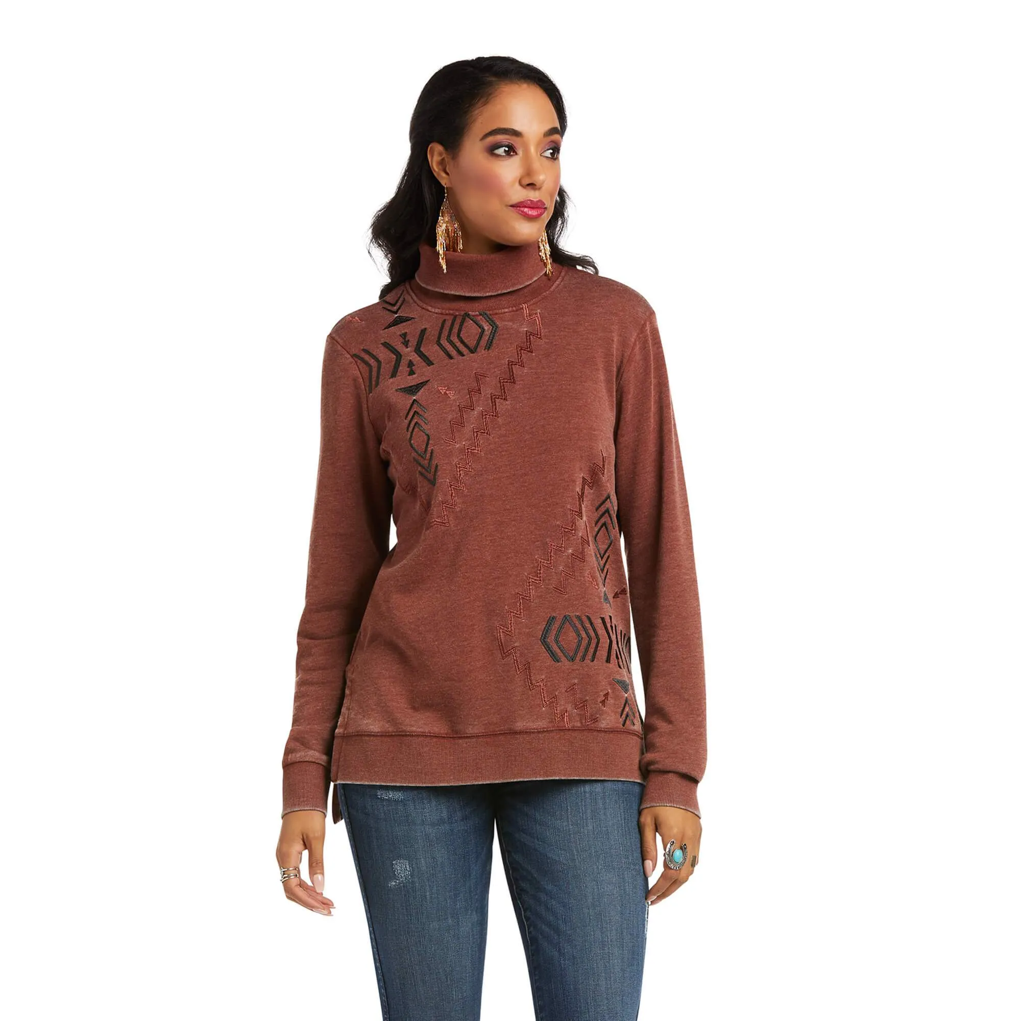 Ariat Women's Cha Cha Slide Cherry Mahogany Sweatshirt 10038058