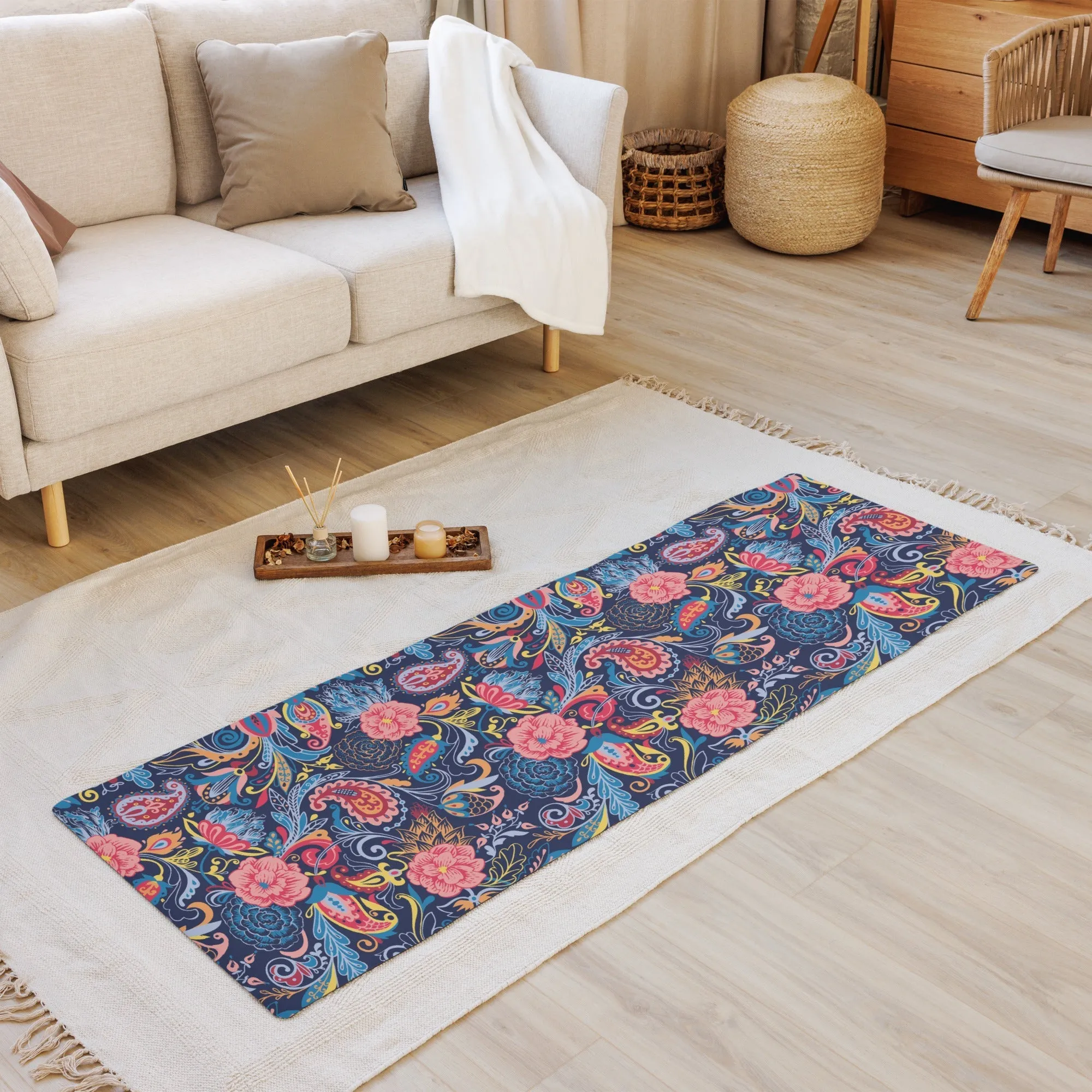 Art Deco Floral Yoga Mat