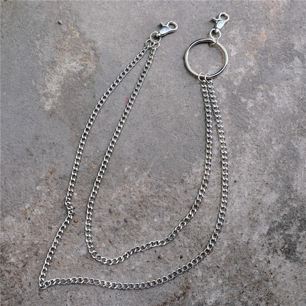 Badass Silver Double Womens Mens Thin Wallet Chain Pants Chain jeans chain jean chain For Men