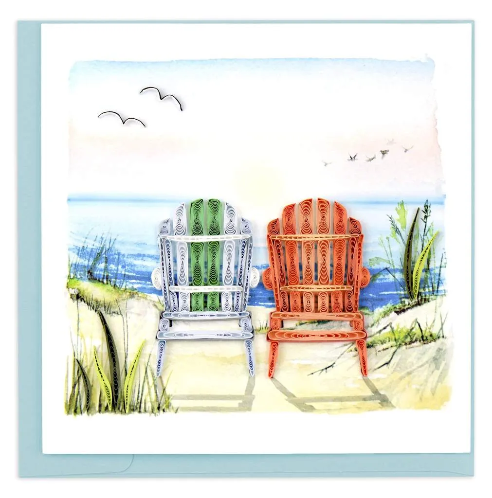 Beach Adirondack Chairs Quilling Card