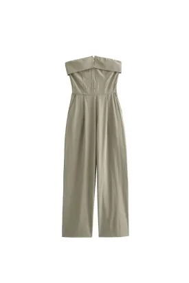 'Beatris' Casual Zippered Loose Jumpsuit