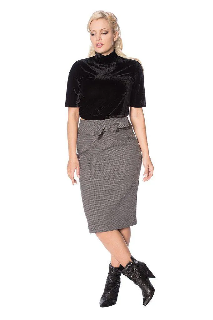 Betty Tie Front Pencil Skirt