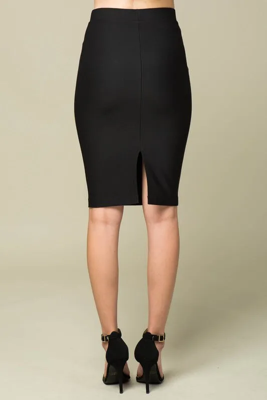 Black High Waist Midi-FINAL SALE-NOT ELIGIBLE FOR EXCHANGE OR REFUND