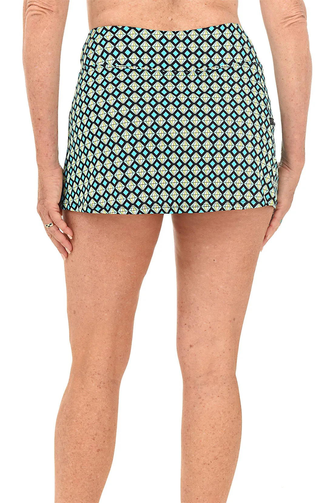 Black Tropic Bloom Swim Skort