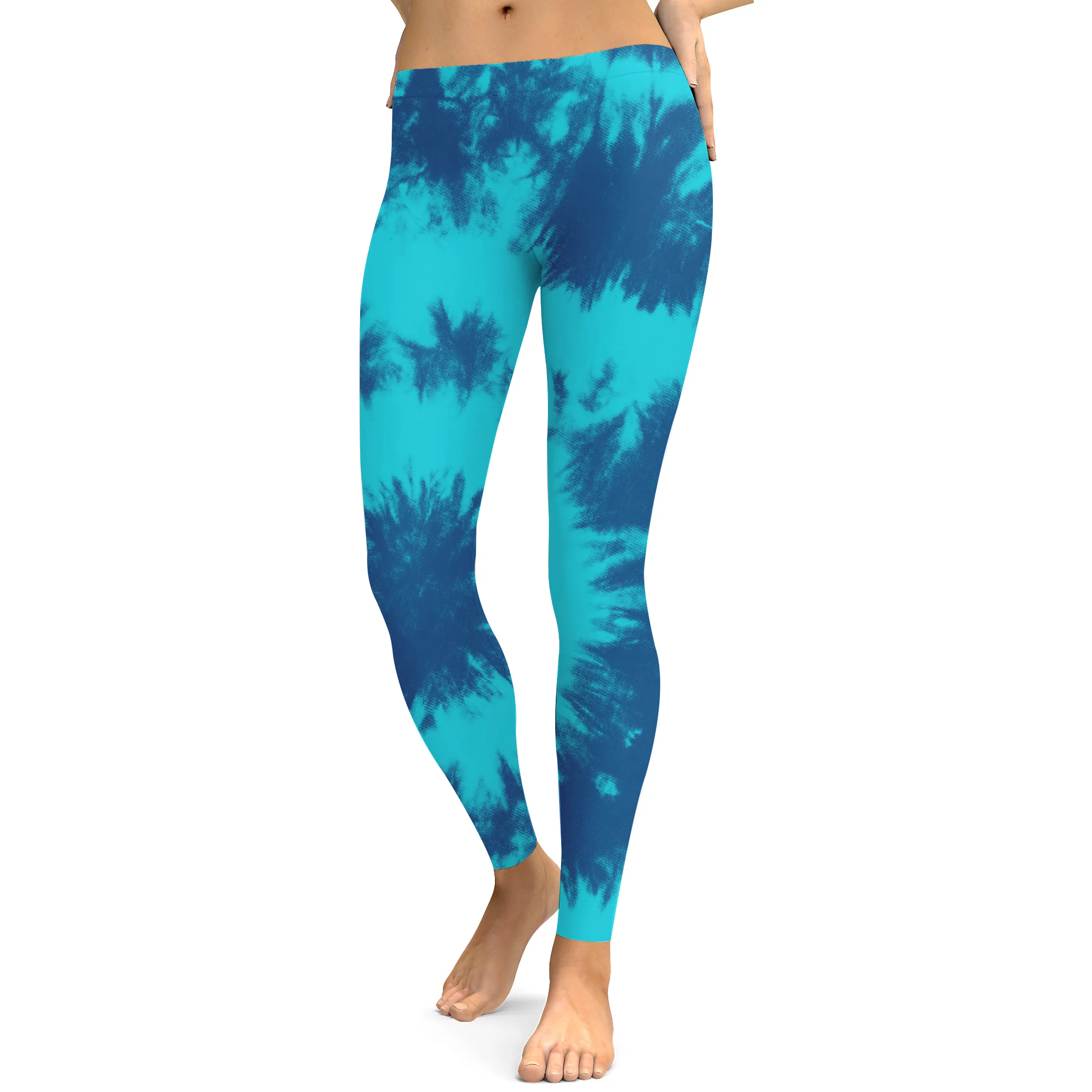 Blue & Aqua Tie Dye Leggings