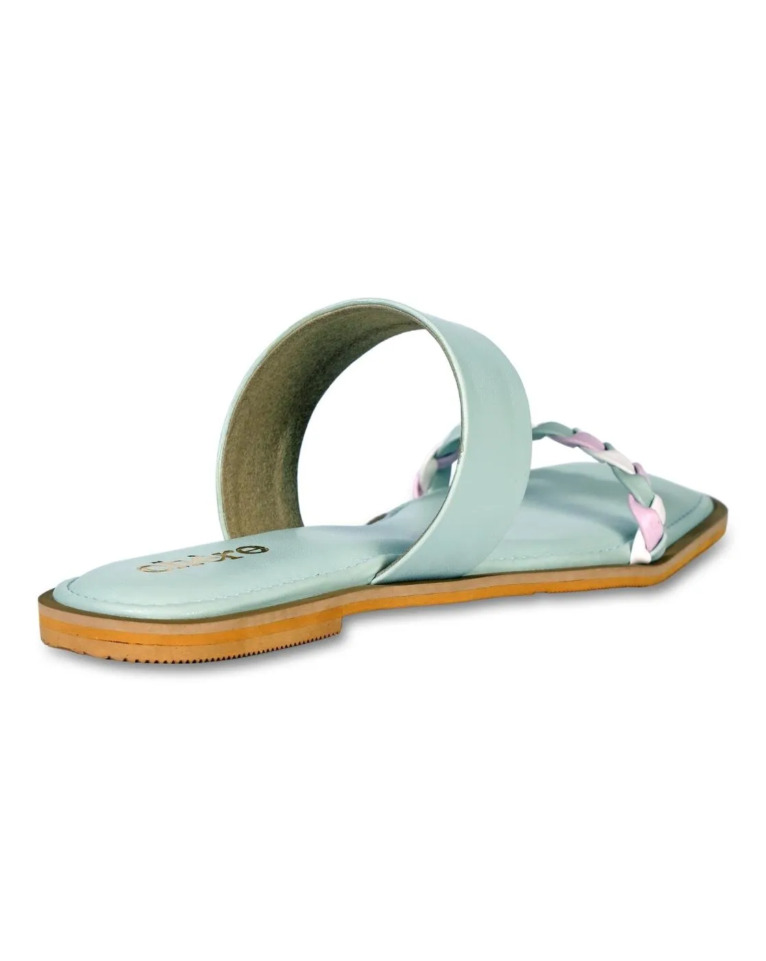 Blue Double Strap Flats for Women