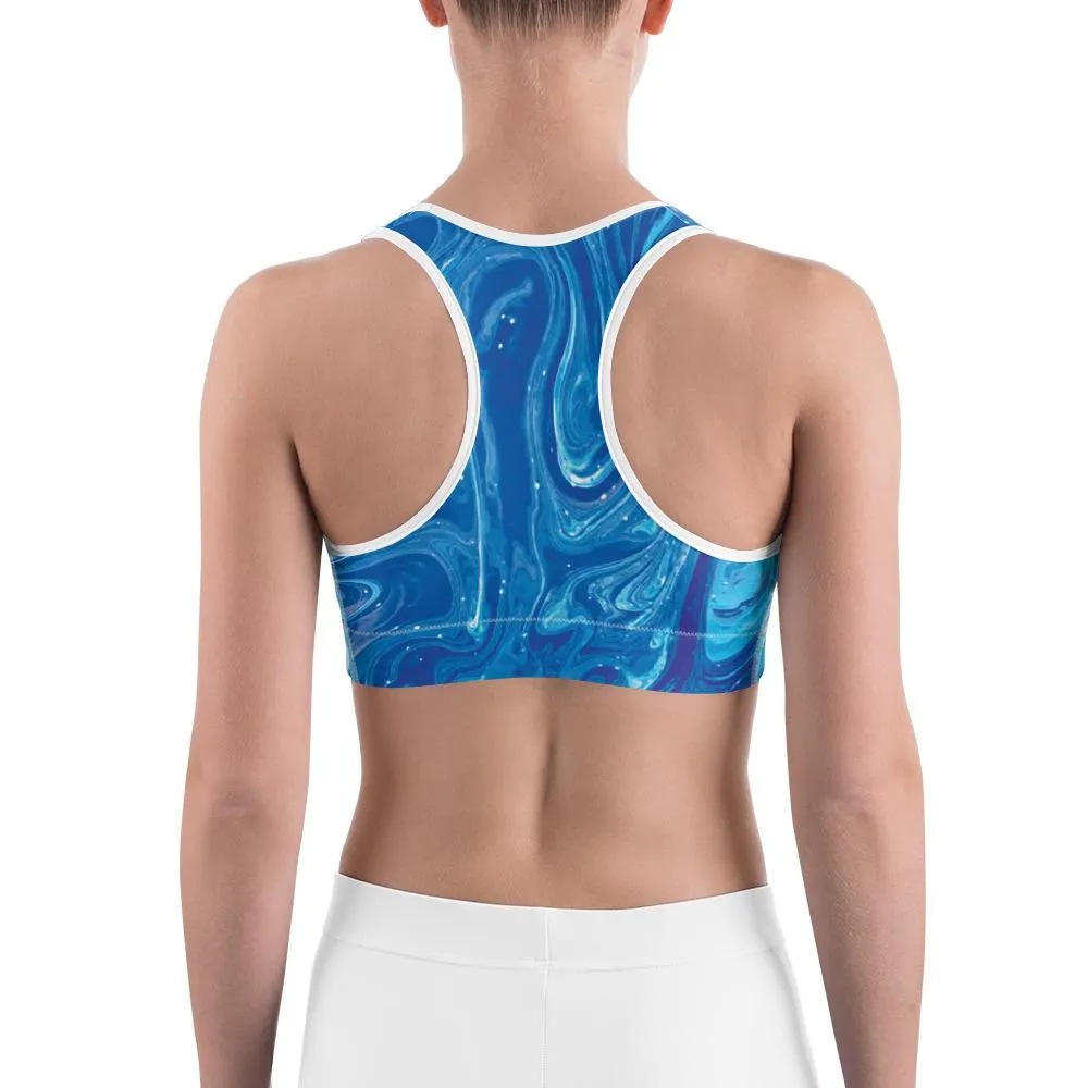 Blue Swirl Sports Bra