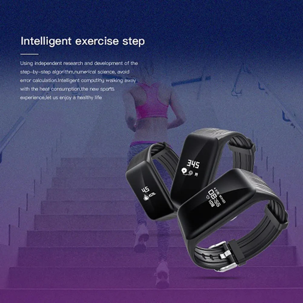 Bluetooth Smart Sport Fitness Calorie Step Heart Rate Sleep Tracker Bracelet