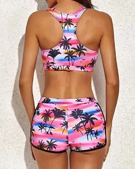 Boxer Three-piece Seaside Vacation Beach Swimsuit