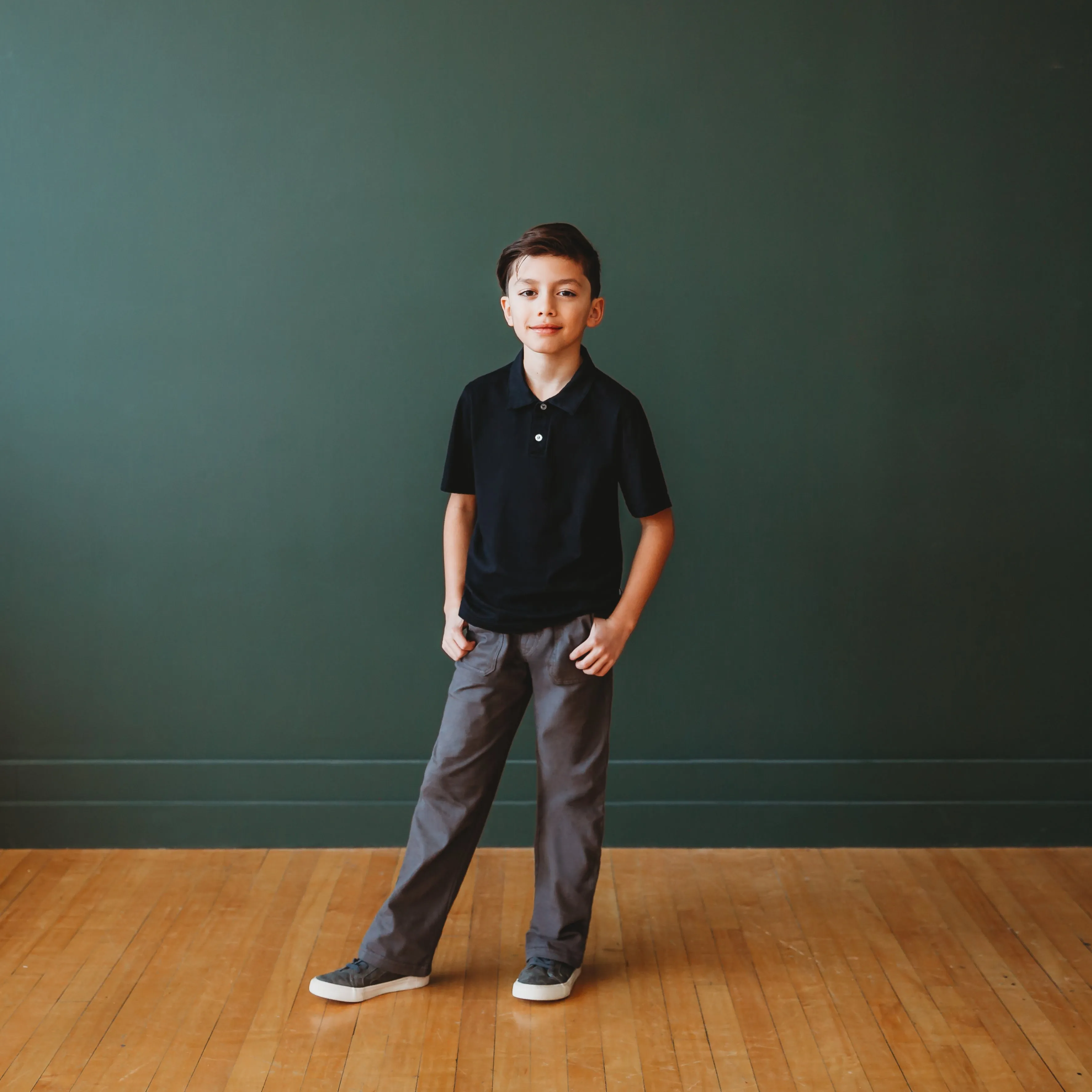 Boys Soft Cotton 3-Pocket Jersey Pants - UPF 50  | Dark Khaki