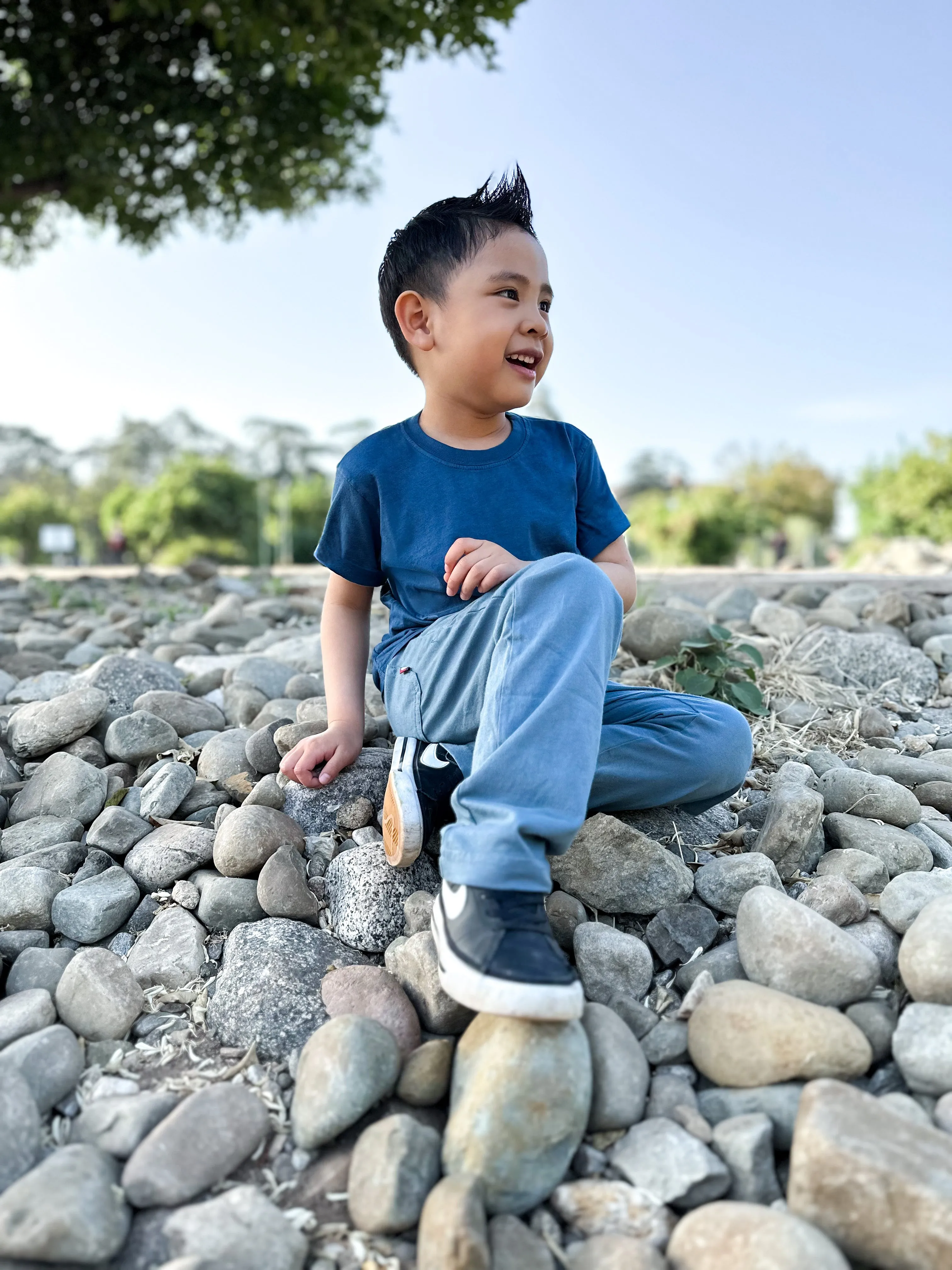 Boys Soft Cotton 3-Pocket Jersey Pants - UPF 50  | Dark Navy Blue