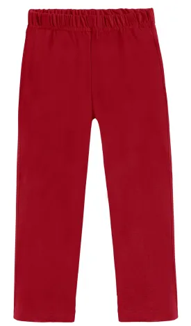 Boys Soft Cotton Athletic Pants - UPF 50  | Red