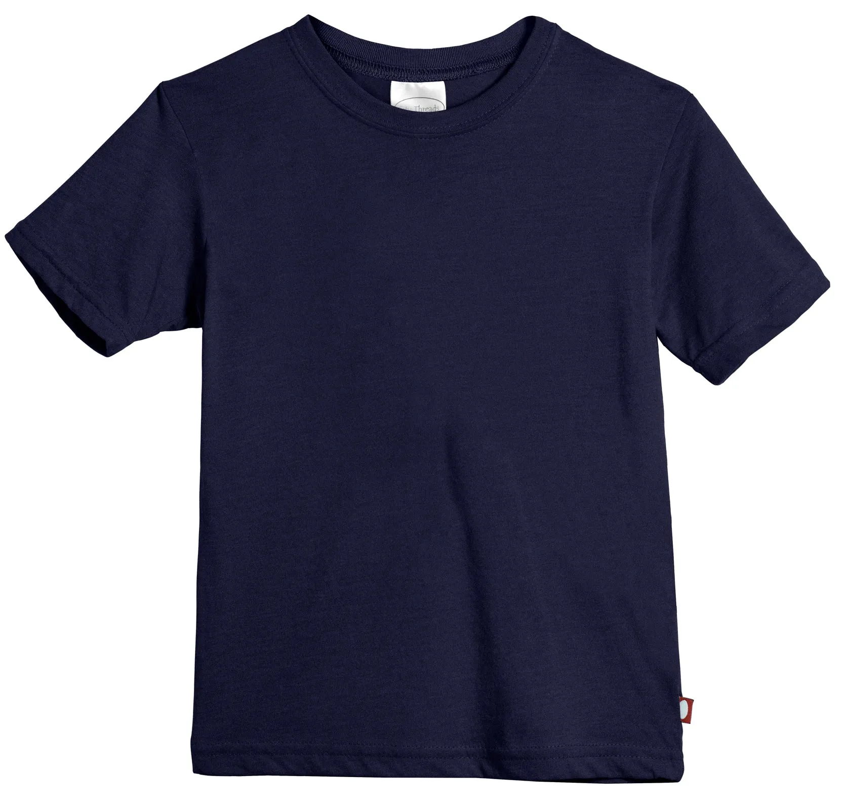 Boys Soft Organic Cotton Jersey Short Sleeve Crew Tee | Navy