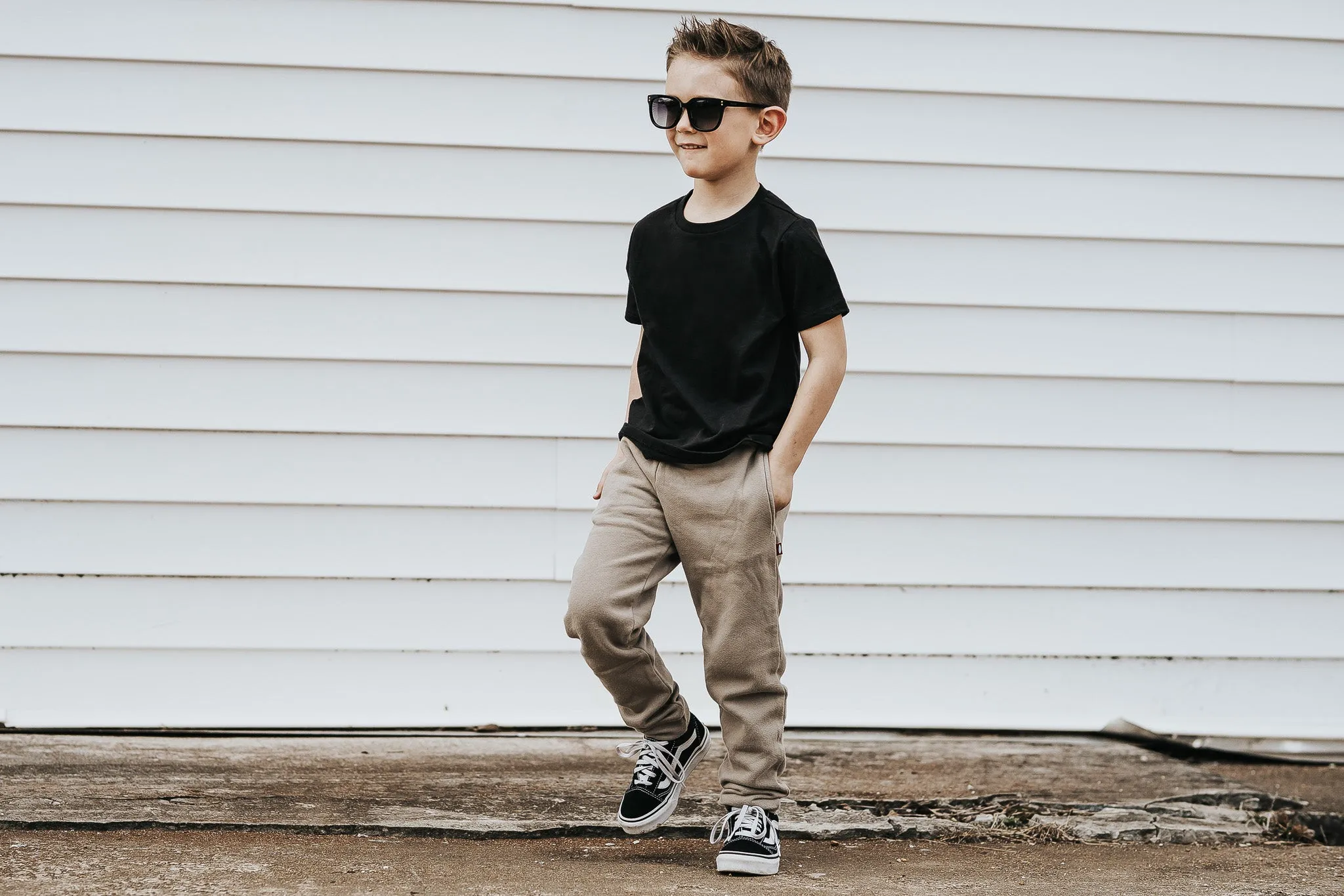 Boys Soft Organic Cotton Jersey Short Sleeve Crew Tee | Navy