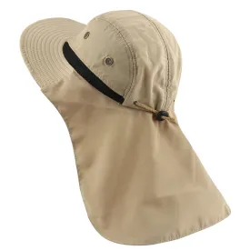 Bucket Hat With Neck Flap, Wide Brim, Mesh Inserts, uV Resistant