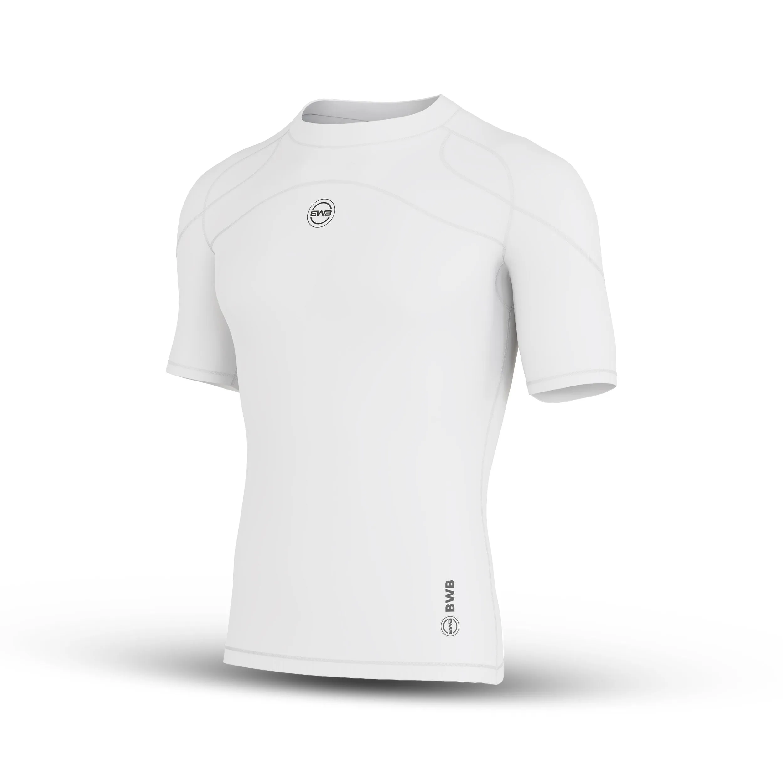 BWB Men's White Short Sleeve Compression Shirt