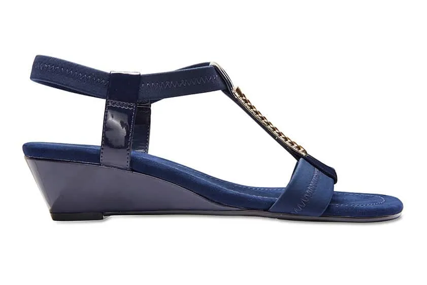 Calvin Heel in Navy Fabric