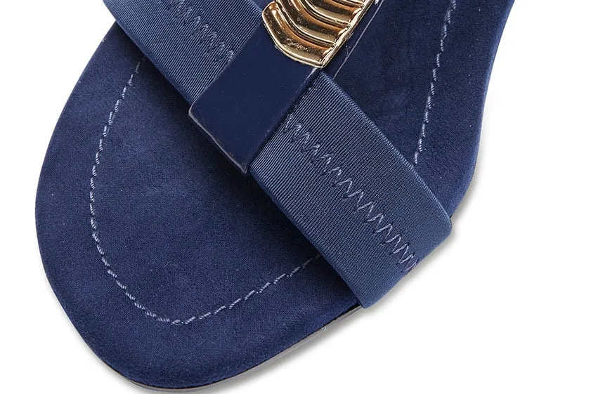 Calvin Heel in Navy Fabric