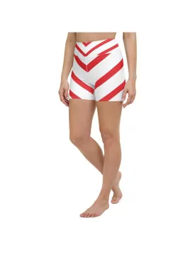 Candy Cane Yoga Shorts