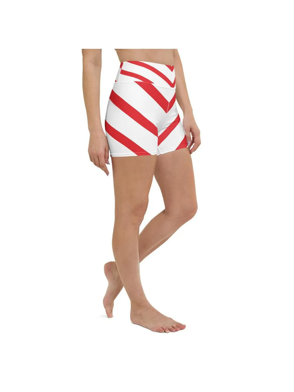 Candy Cane Yoga Shorts