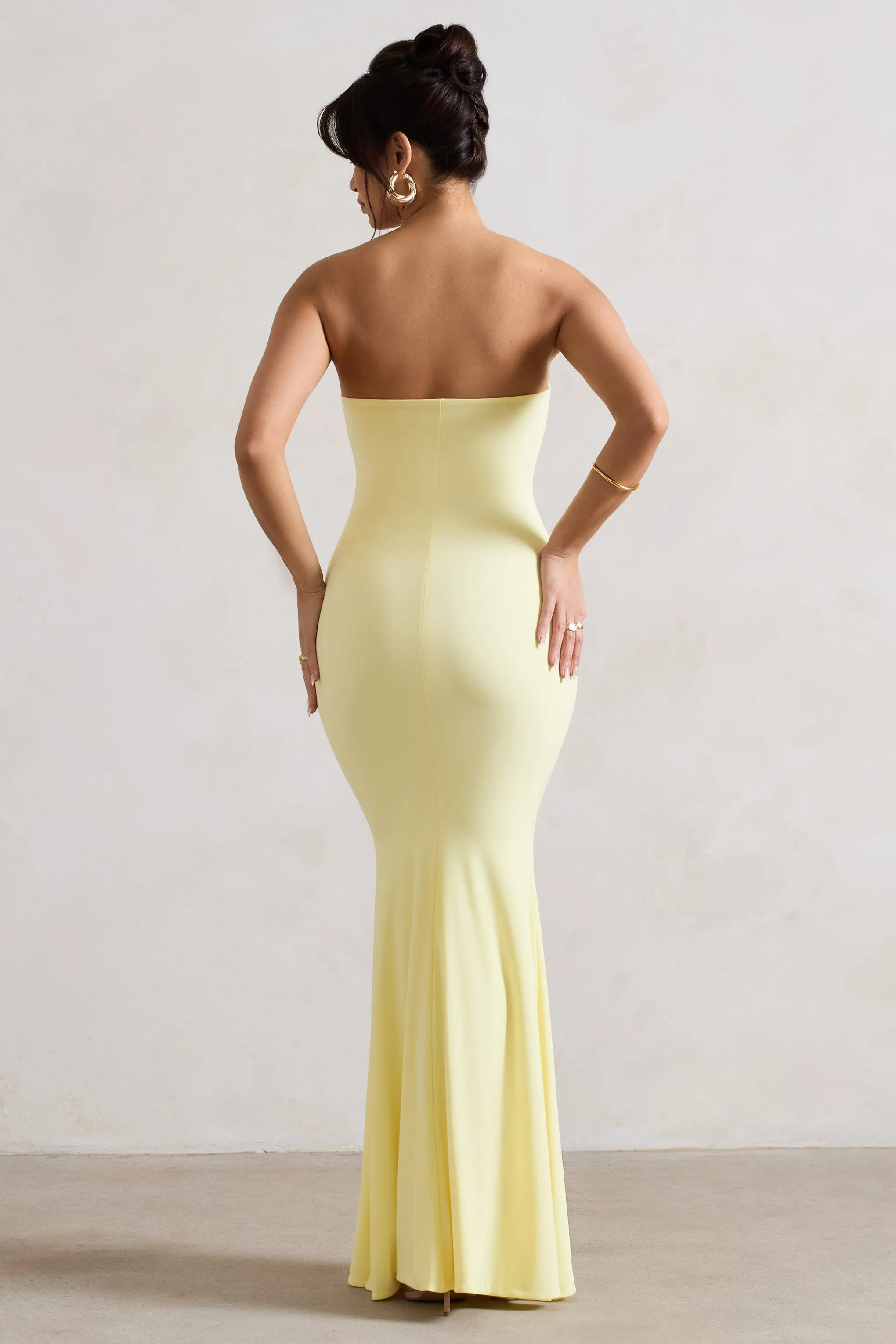 Ceremony | Lemon Bandeau Fishtail Maxi Dress