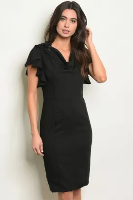 Charlotte Black Ruffles Midi-FINAL SALE-NOT ELIGIBLE FOR EXCHANGE OR REFUND