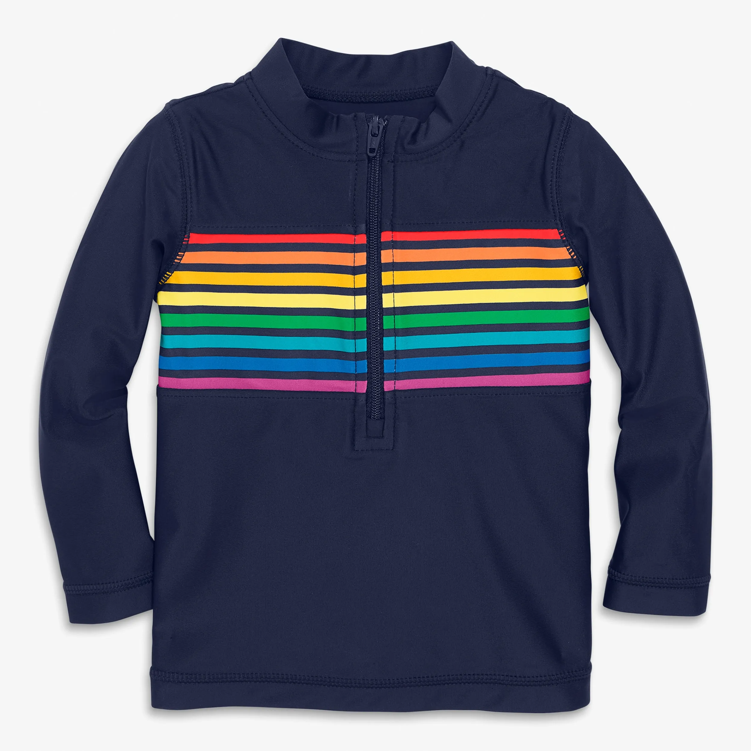 Clearance baby rash guard in rainbow placed stripe