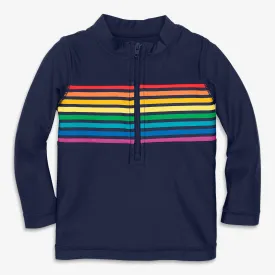 Clearance baby rash guard in rainbow placed stripe