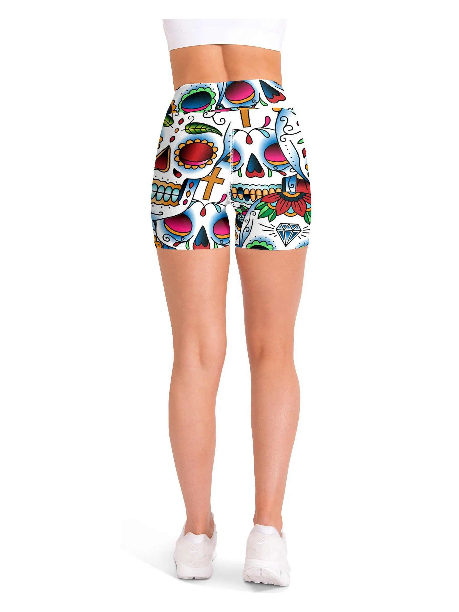 Colorful Dead - Sugar Skull Yoga Shorts