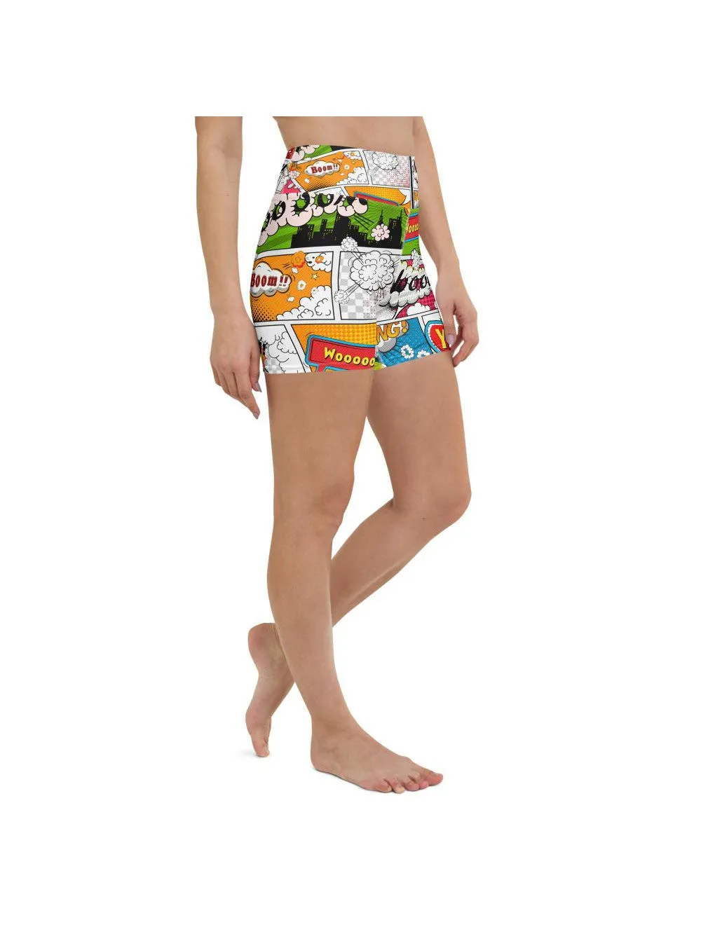 Comic Book Super Hero Yoga Shorts