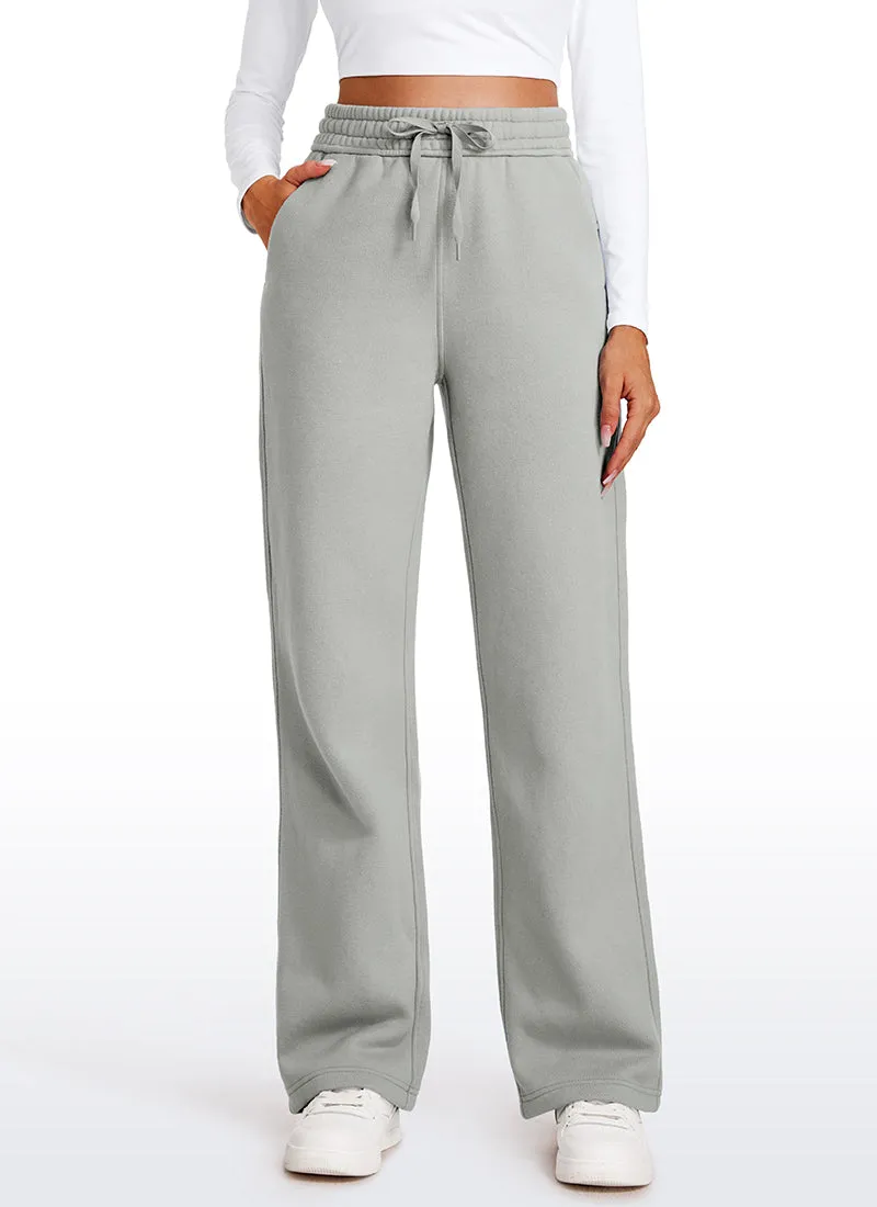 Cotton Fleece Lined Straight Leg Sweatpants 30''