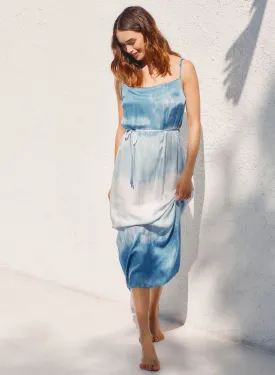 Cowl Neck Tie-Dye Maxi Dress - Mykonos Stripe  Dye