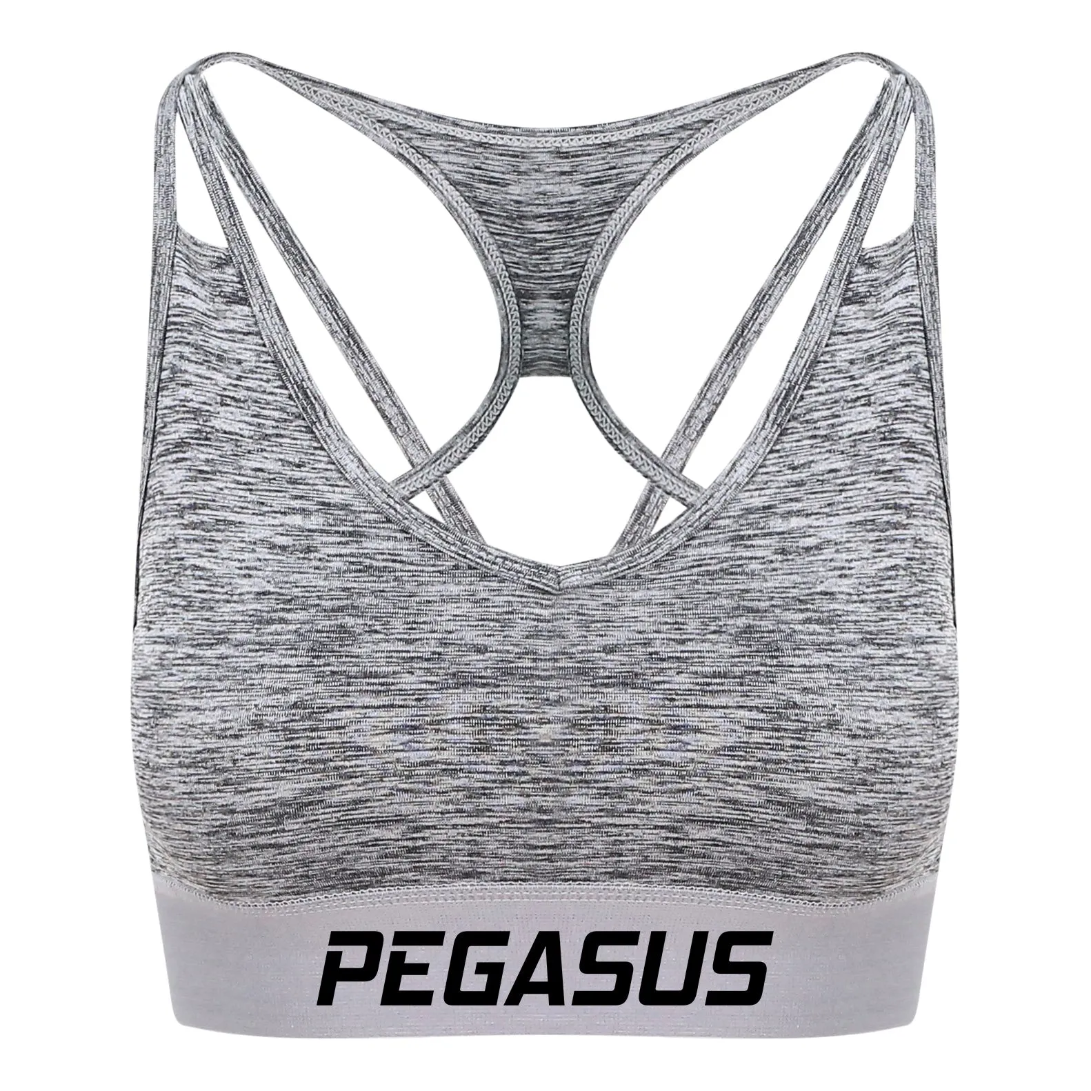 Cross Back Sports Bra - Grey Melange