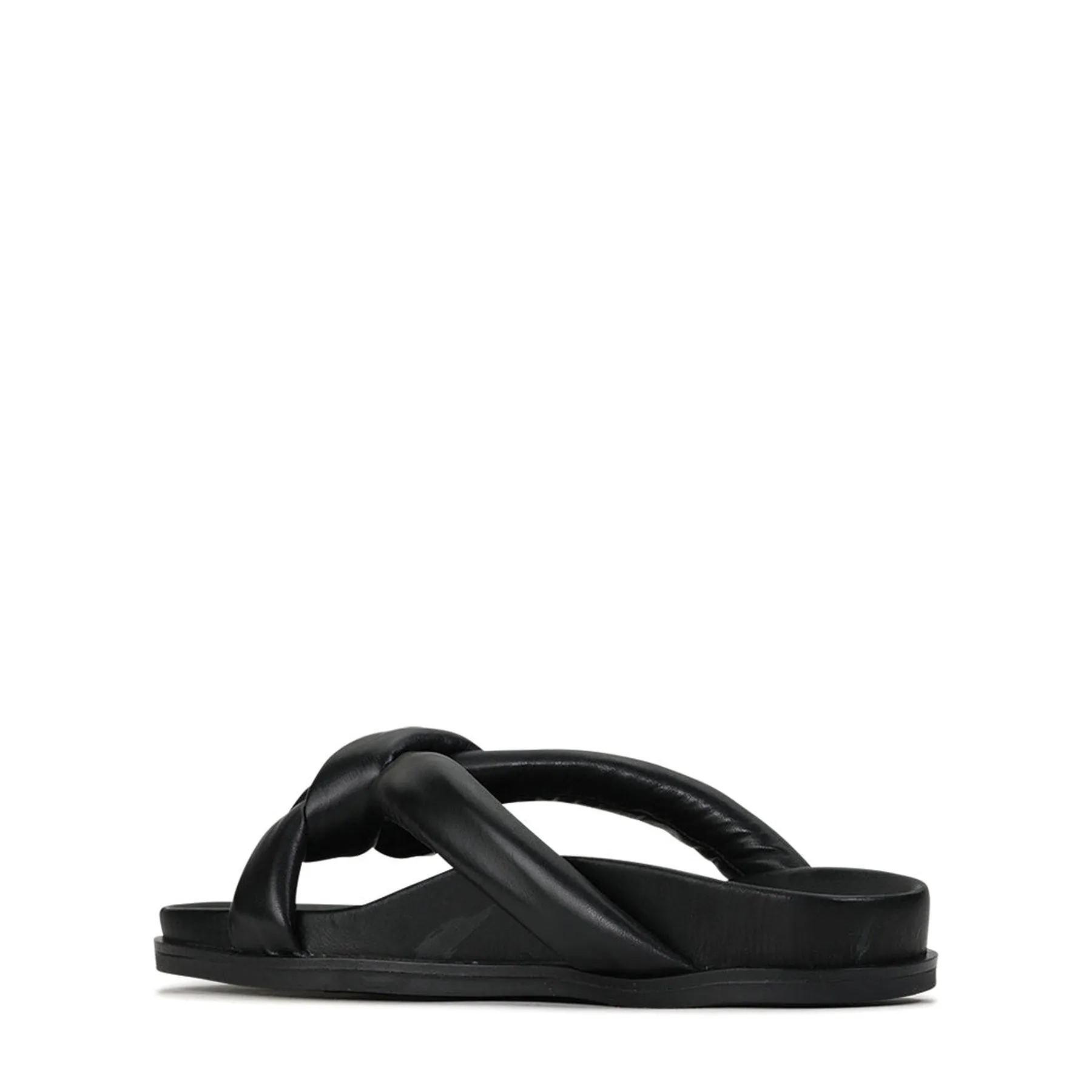 CROSSED SLIDE SANDALS LEATHER