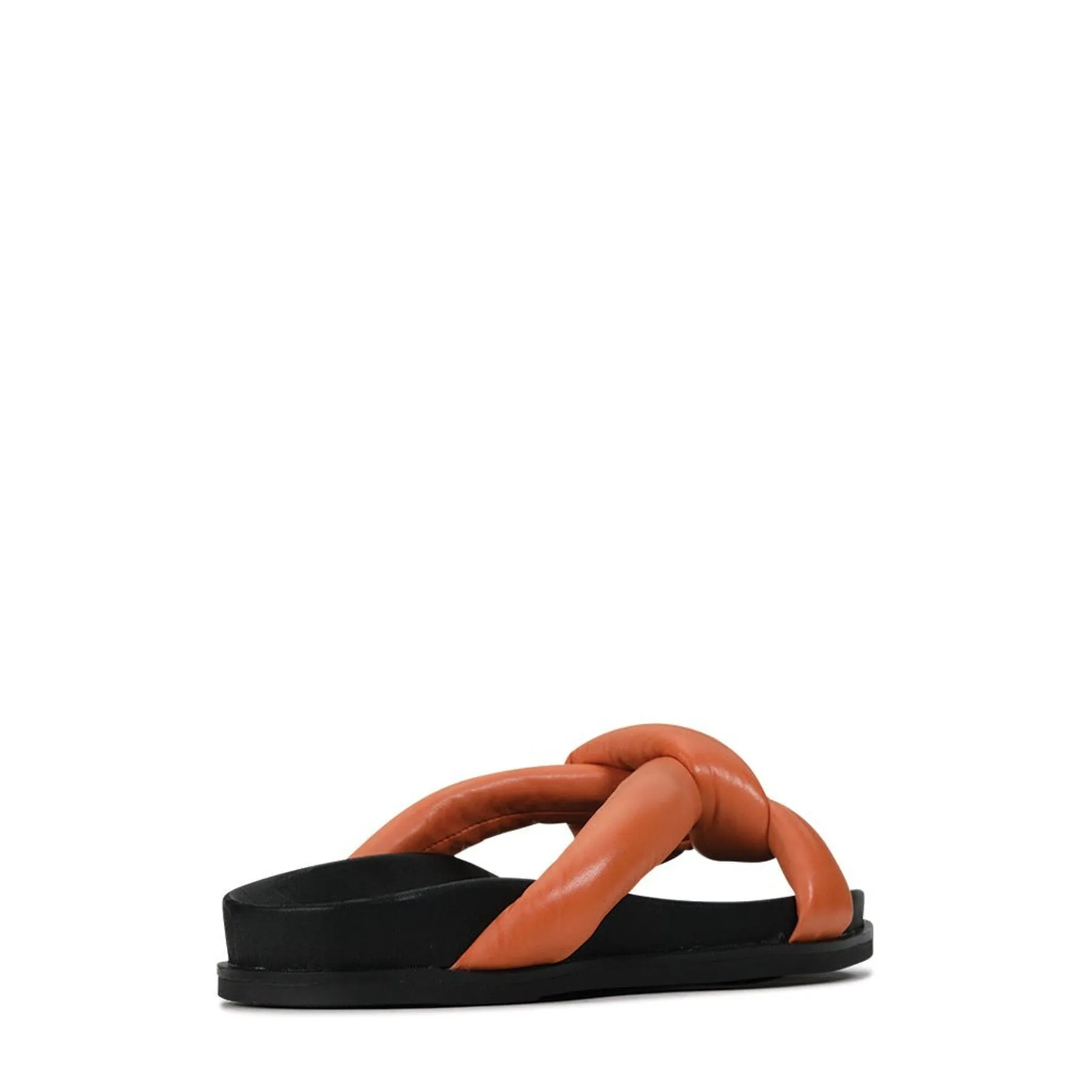 CROSSED SLIDE SANDALS LEATHER