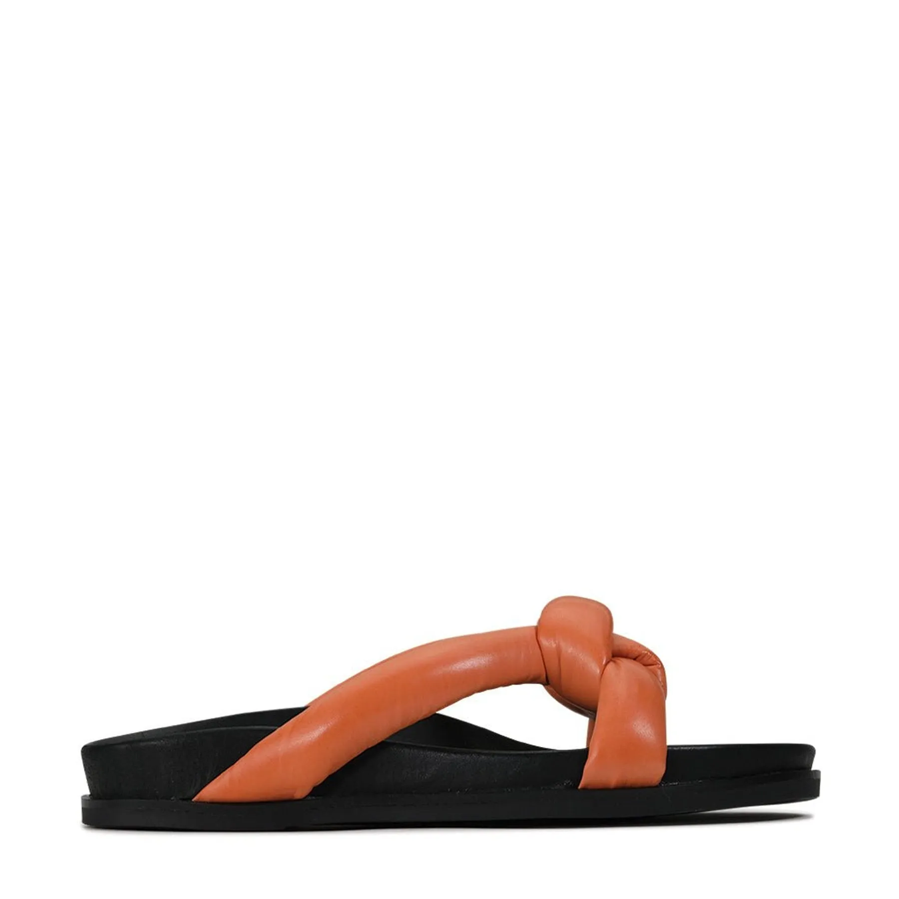 CROSSED SLIDE SANDALS LEATHER