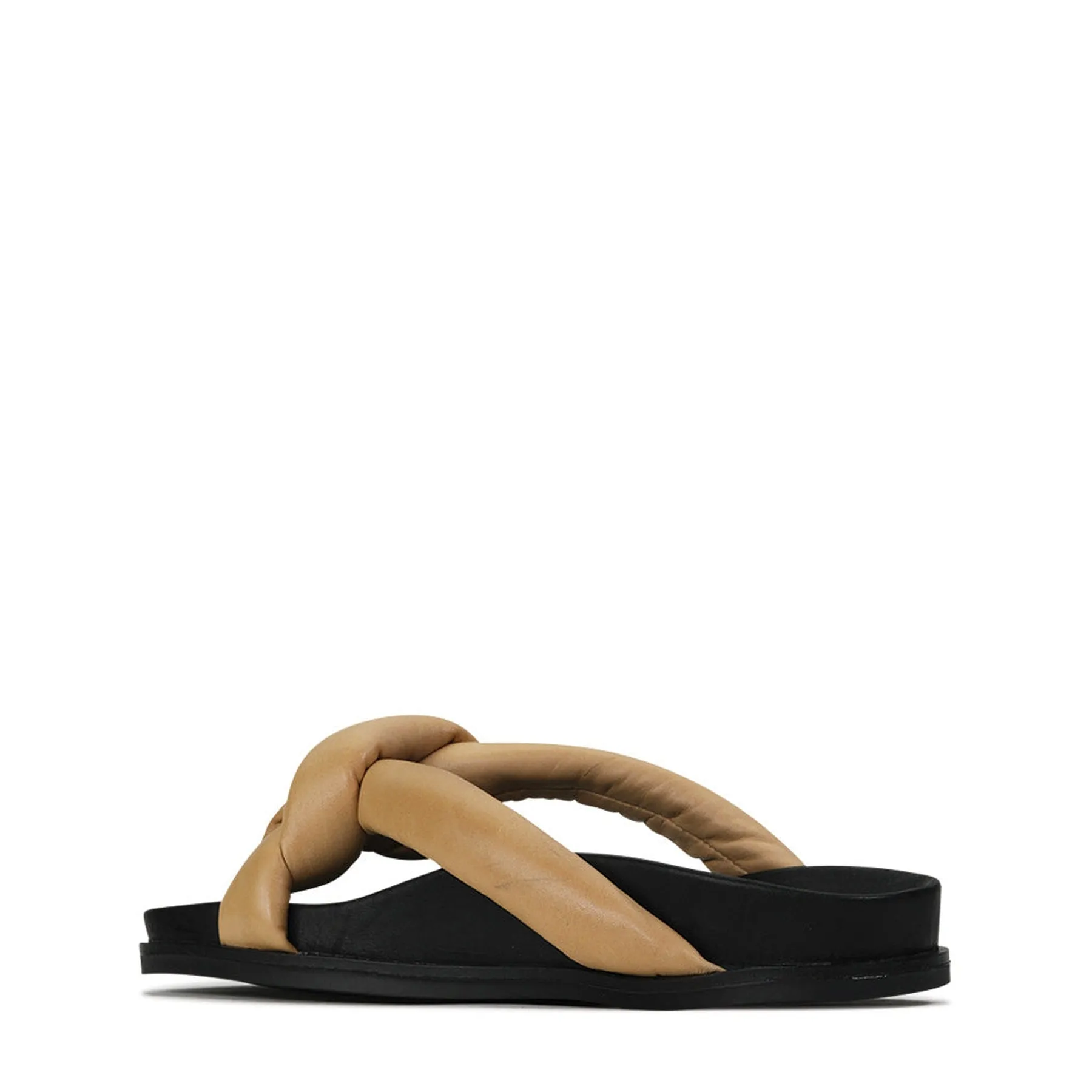 CROSSED SLIDE SANDALS LEATHER